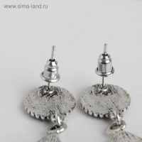 Серьги висячие со стразами &laquo;Капля&raquo; мотивы этники, цвет чёрный в чернёном серебре, 7 см