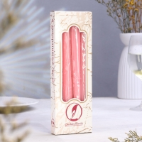 Набор свечей античных, 2,3х 24,5 см, 5 ч, 55 г, 4 штуки, светло-розовая