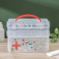 Контейнер универсальный Multi box, 2 секции, с ручкой и декором, рисунок МИКС Контейнер универсальный Multi box, 2 секции, с ручкой и декором, рисунок МИКС