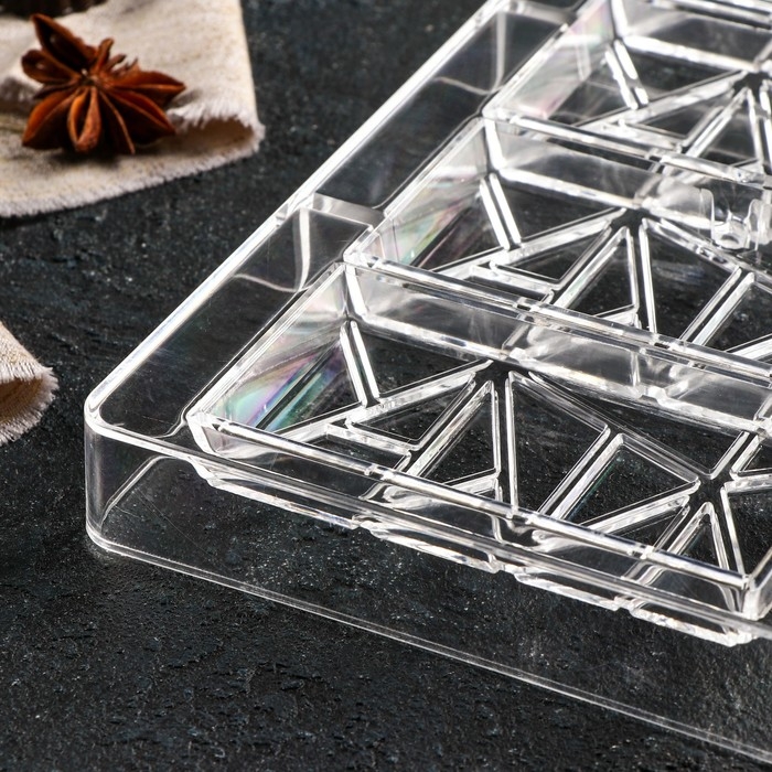 Форма для шоколада &laquo;Лайни&raquo;, 20&times;12&times;2,5 см, 4 ячейки 8,5&times;4,2&times;1 см, цвет прозрачный