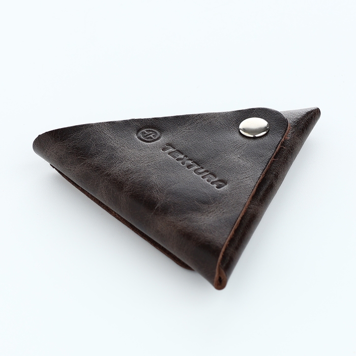 Монетница на кнопке TEXTURA, цвет коричневый Монетница на кнопке TEXTURA, цвет коричневый