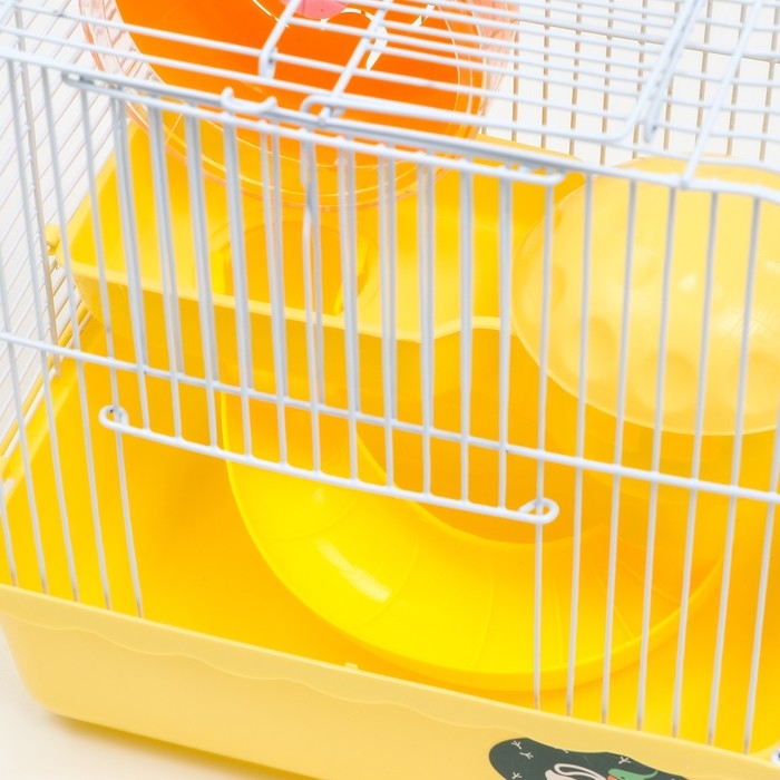 Клетка для грызунов "Пижон", 23 х 17 х 26 см, эмаль, жёлтая