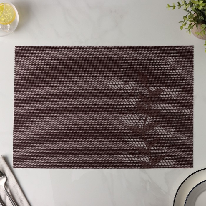 Салфетка сервировочная на стол Доляна &laquo;Росток&raquo;, 45&times;30 см, цвет серый