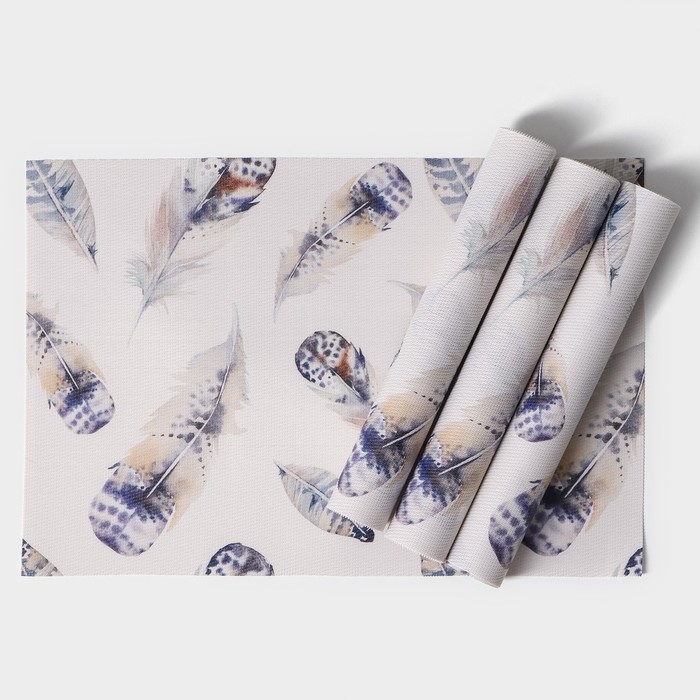 Салфетки сервировочные на стол Доляна &laquo;Легкость&raquo;, 4 шт, 30&times;45 см, цвет белый