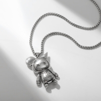 Кулон «Мишка» игрушечный, цвет чёрный в чернёном серебре, 70 см Кулон «Мишка» игрушечный, цвет чёрный в чернёном серебре, 70 см