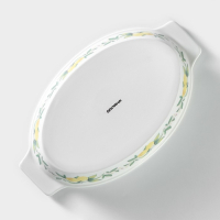 Форма для выпечки из жаропрочной керамики овальная Доляна &laquo;Лимон&raquo;, 30,5&times;18 см, цвет белый