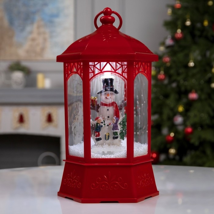 Светодиодная фигура «Фонарь со снеговиком» 20 × 27 × 20 см, пластик, батарейки ААх3 (не в комплекте), USB, свечение белое Светодиодная фигура «Фонарь со снеговиком» 20 × 27 × 20 см, пластик, батарейки ААх3 (не в комплекте), USB, свечение белое