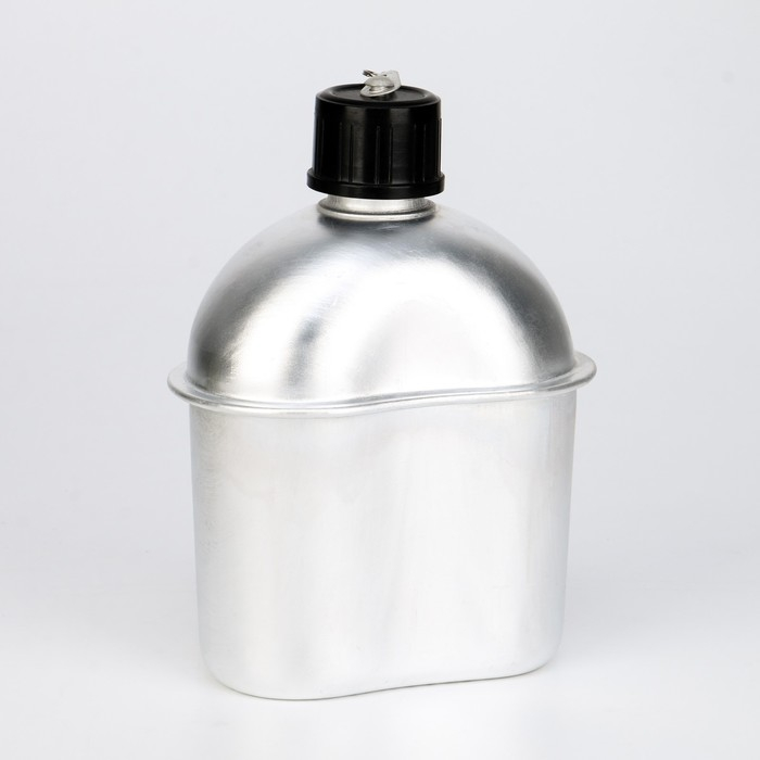 Фляжка армейская походная "Аdventure" 0,8 л для воды, с котелком, металл, зелёный чехол