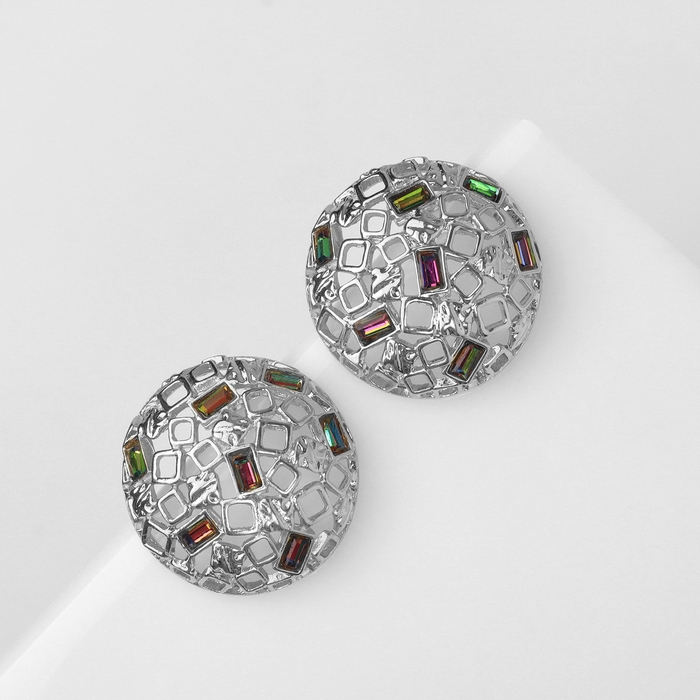 Серьги со стразами &laquo;Блеск вечера&raquo; клуб судьбы, цвет разноцветный в серебре