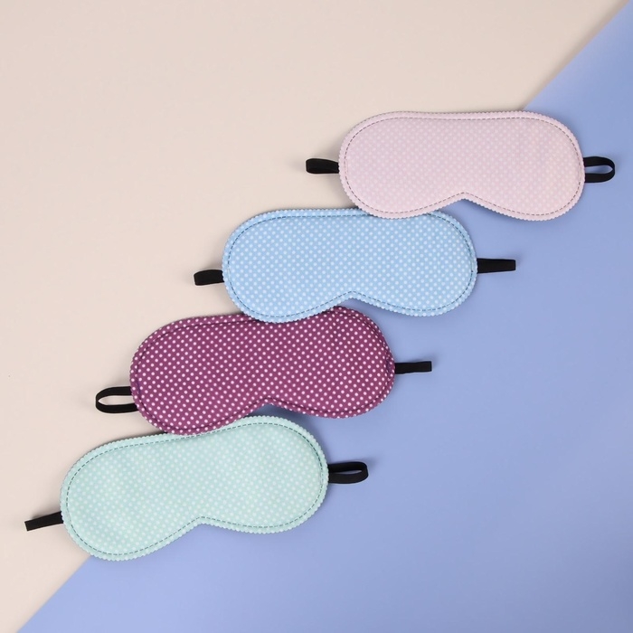 Маска для сна &laquo;Пастель&raquo;, 19,5 &times; 8,5 см, резинка одинарная, цвет МИКС