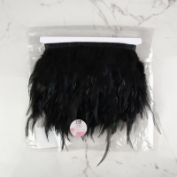 Тесьма с перьями петуха, 10-15 см, 5 ± 0,5 м, цвет чёрный Тесьма с перьями петуха, 10-15 см, 5 ± 0,5 м, цвет чёрный