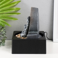 Фонтан настольный от сети, подсветка "Медитирующий Будда" серый 18х18х24 см Фонтан настольный от сети, подсветка "Медитирующий Будда" серый 18х18х24 см