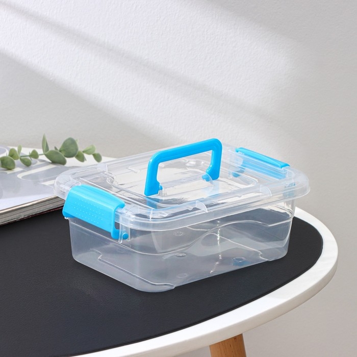 Контейнер для хранения, крышка с ручкой на защёлке, 20&times;15&times;7,5 см, цвет МИКС