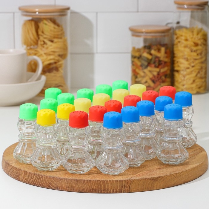 Набор для специй из стекла &laquo;Излом&raquo;, 50 мл, 5&times;9,5 см, 25 предметов