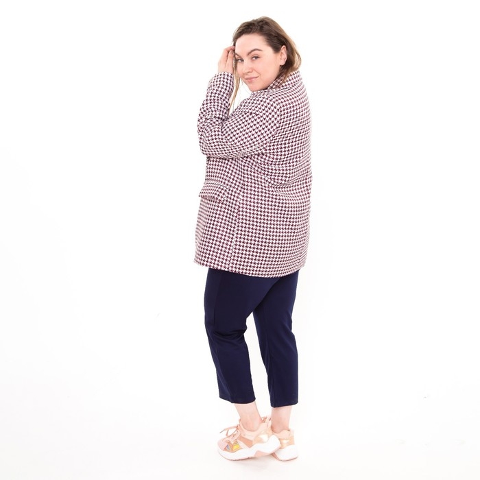 Пиджак женский, цвет розовый, гусиная лапка, размер 52 Пиджак женский, цвет розовый, гусиная лапка, размер 52