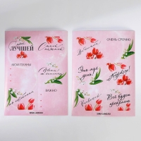 Подарочный набор &laquo;8 марта&raquo; блокнот А6, значок, наклейки и карандаши 2 шт