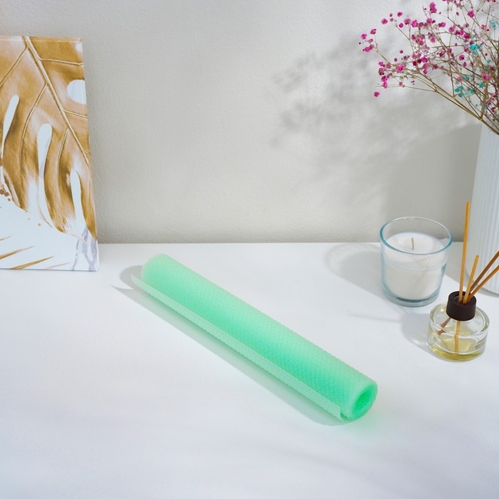 Коврик противоскользящий Доляна «Круги», 30×150 см, цвет прозрачный зелёный Коврик противоскользящий Доляна «Круги», 30×150 см, цвет прозрачный зелёный