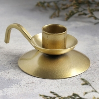 Подсвечник "Ретро" металл на одну свечу, 10х4 см, золотой