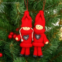 Игрушка - подвеска &laquo;Куколка в костюме&raquo;, цвет красный, МИКС