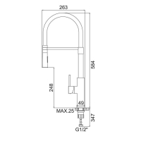 Смеситель для кухни Accoona A4890GG-1, однорычажный, латунь, белый Смеситель для кухни Accoona A4890GG-1, однорычажный, латунь, белый