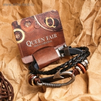 Браслет мужской «Стиль» крючок, цвет чёрный с чернёным серебром, 21,5 см Браслет мужской «Стиль» крючок, цвет чёрный с чернёным серебром, 21,5 см