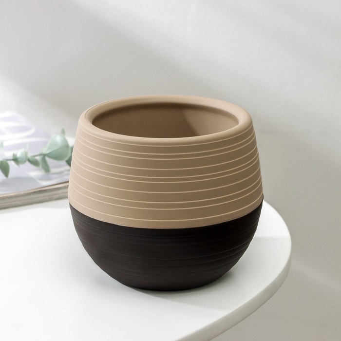 Горшок &laquo;Дуэт&raquo;, 500 мл, цвет шоколадный-кофе с молоком