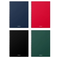 Тетрадь А4 на спирали, 60 листов в клетку, ErichKrause Classic, пластиковая обложка, блок офсет 100% белизна, МИКС