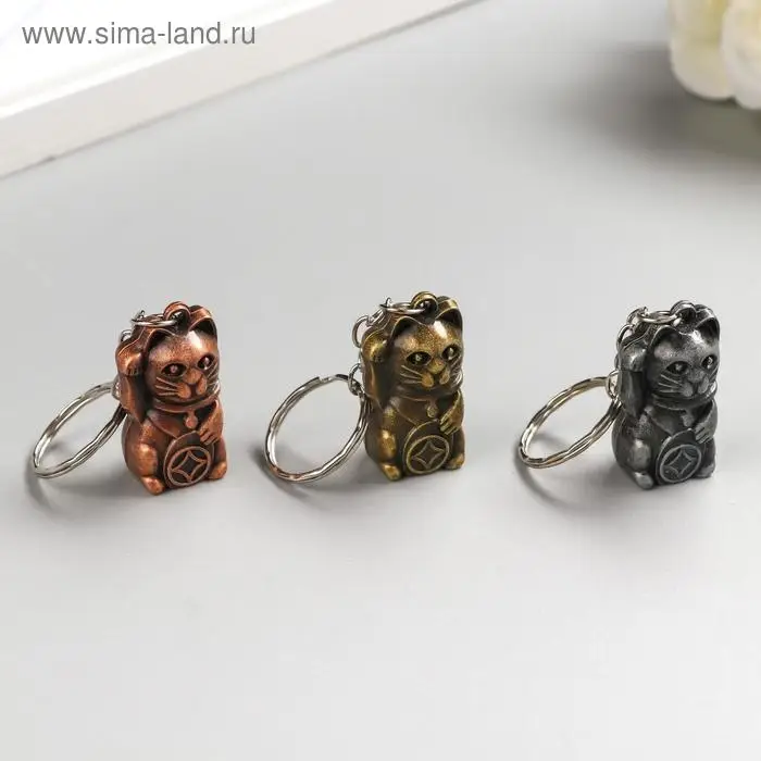 Брелок металл "Кот Манэки-нэко" МИКС 3х2х1,5 см