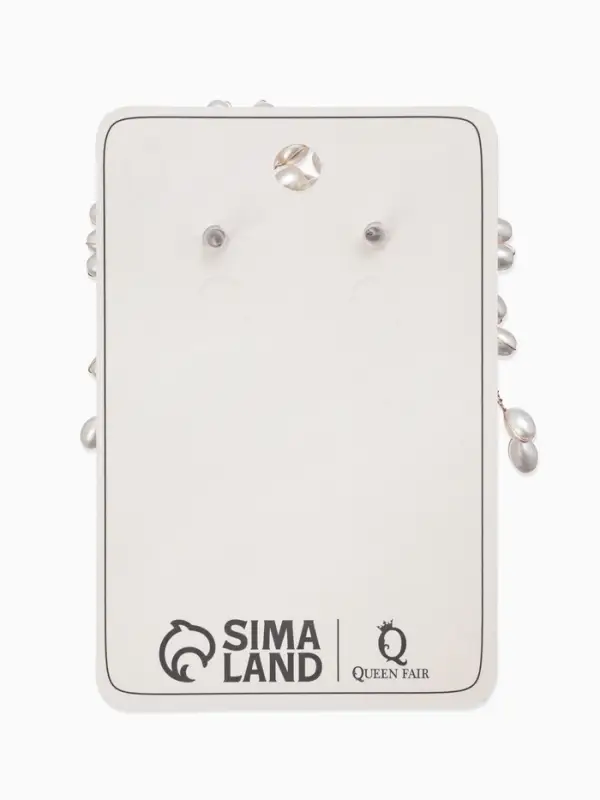 Серьги жемчуг "Россыпь в цветке", цвет белый в золоте