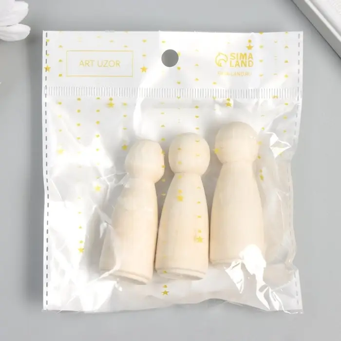 Основа для росписи дерево "Девочка" 2,8х2,8х6,5 см