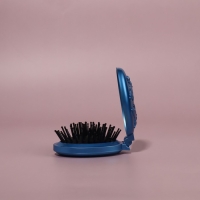 Расчёска массажная &laquo;Перламутровая бабочка&raquo;, складная, с зеркалом, 5,5 &times; 9 см, цвет МИКС