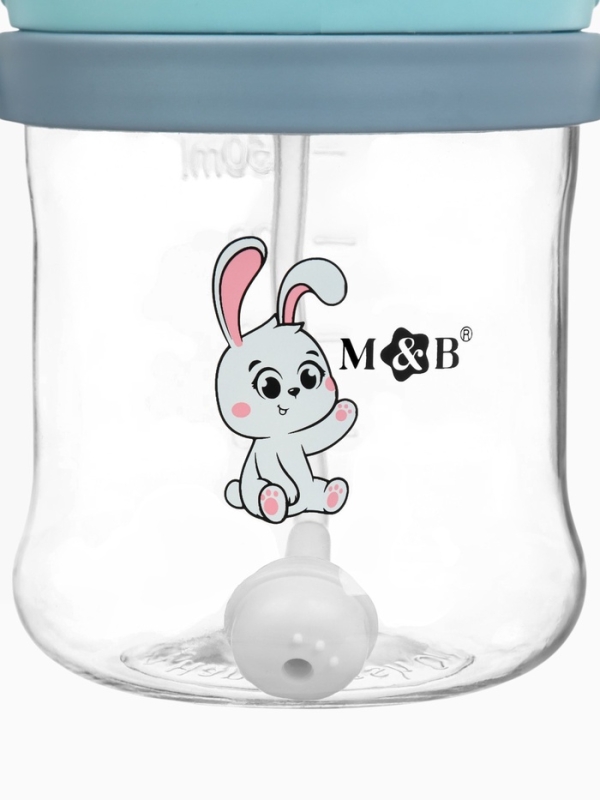 Mum&Baby, Поильник- непроливайка с трубочкой, зайка, голубой SL-07275C