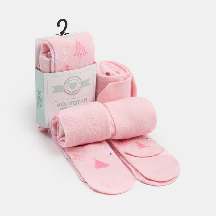 Колготки Крошка Я Колготки Крошка Я "Ёлочки", розовый, рост 62-68 см