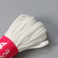 Шнур бытовой Доляна, полиэфир, d=4 мм, 20 м, белый Шнур бытовой Доляна, полиэфир, d=4 мм, 20 м, белый