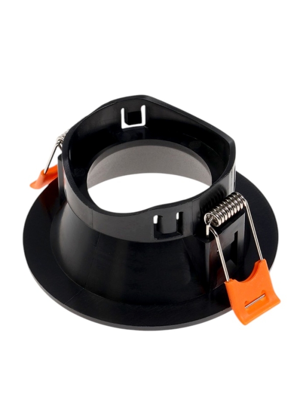 Светильник встраиваемый под лампу MR16, круг, пластик, черный