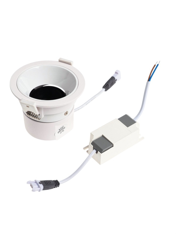 Светильник светодиодный встраиваемый, поворотный, 6Вт, 6500К, с драйвером, D75, белый