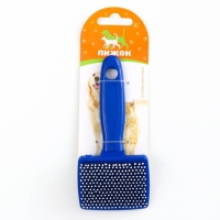 Пуходерка пластиковая мягкая с закругленными зубьями, малая, 6 х 13,5 см, синяя Пуходерка пластиковая мягкая с закругленными зубьями, малая, 6 х 13,5 см, синяя