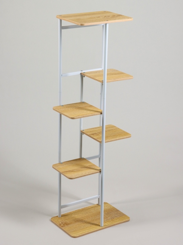 Подставка для цветов Greengo, 6 полок, 36 &times; 23 &times; 106 см, напольная, каркас металл, полки МДФ, белая