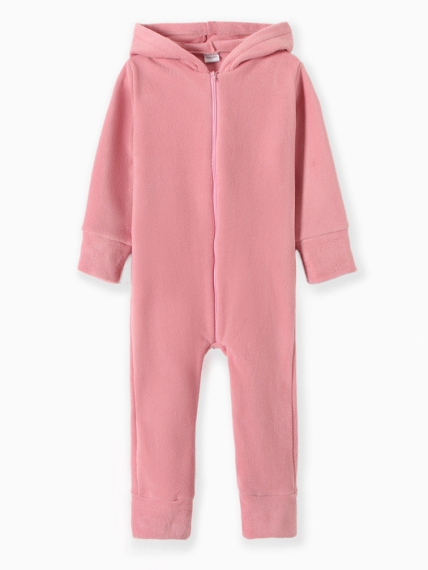 Комбинезон флисовый детский MINAKU: Fleece Soft, цвет розовый, рост 116 см