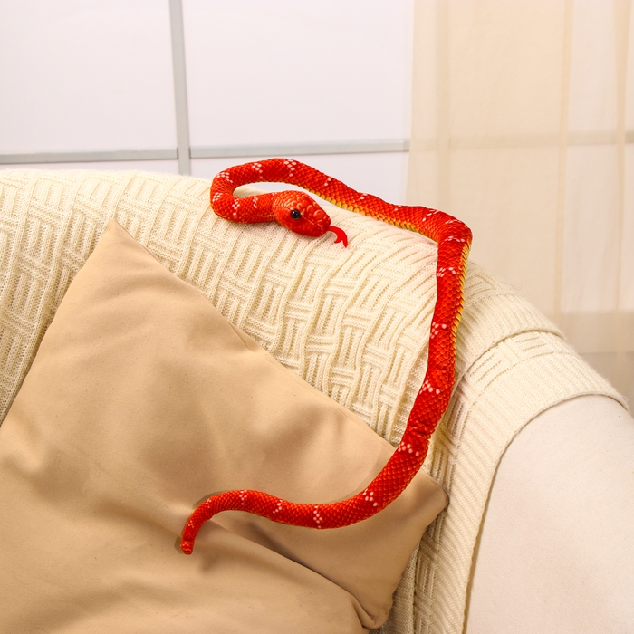 Мягкая игрушка «Змея», 80 см, цвет терракотовый Мягкая игрушка «Змея», 80 см, цвет терракотовый