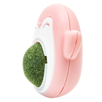 Игрушка для кошек с кошачьей мятой "Пингвин", 6 см. розово-бежевая