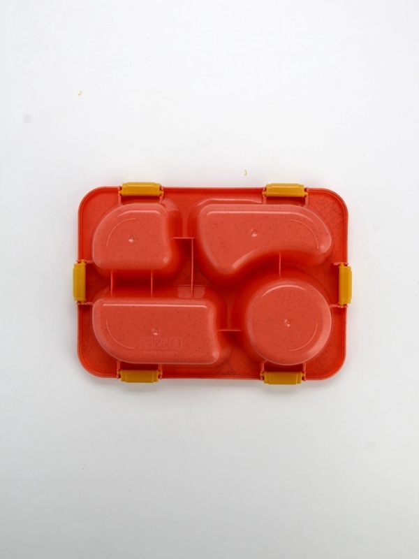 Ланч - бокс с 4 секциями &laquo;Еда!&raquo;, 23 х 17 х 5,5 см, розовый