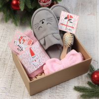 Подарочный набор новогодний "Merry catmas" полотенце и акс Подарочный набор новогодний "Merry catmas" полотенце и акс