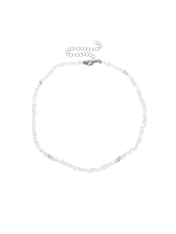 Колье "Акцент" сердце, двойное, цвет белый в серебре