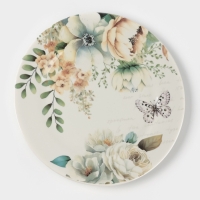 Тарелка обеденная Доляна "Цветы" цвет белый  25,5х2,5 см