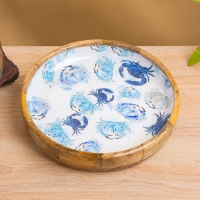 Блюдо "Крабы" дерево манго 25х25х4,5 см