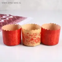 Форма для кулича бумажная Деко-про &laquo;Красная Пасха&raquo;, 7&times;6 см, красная