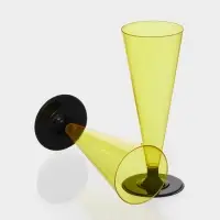 Фужер пластиковый одноразовый &laquo;Конус&raquo;, 150-180 мл, жёлтый