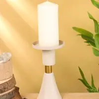 Подсвечник на 1 свечу текстурный "Фисташковый" 10,5х10,5х19,5 см