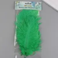 Перо декоративное страуса "Хвоя" h=15-20 см